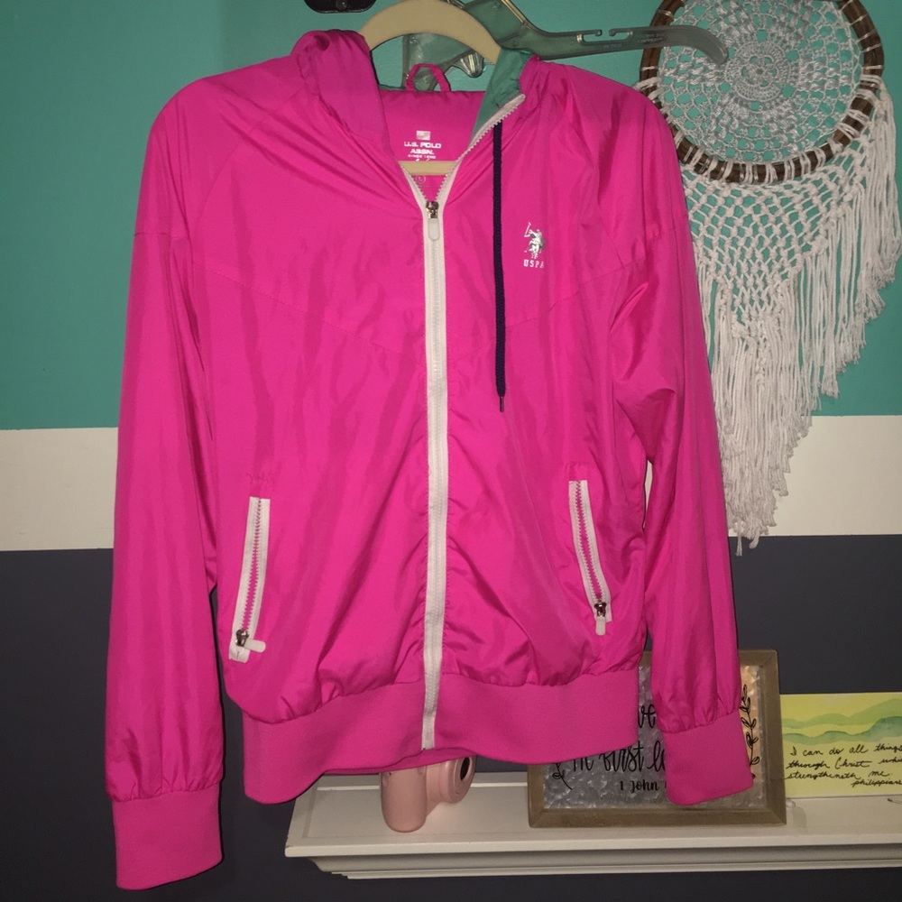 US POLO Rain Jacket Hot Pink